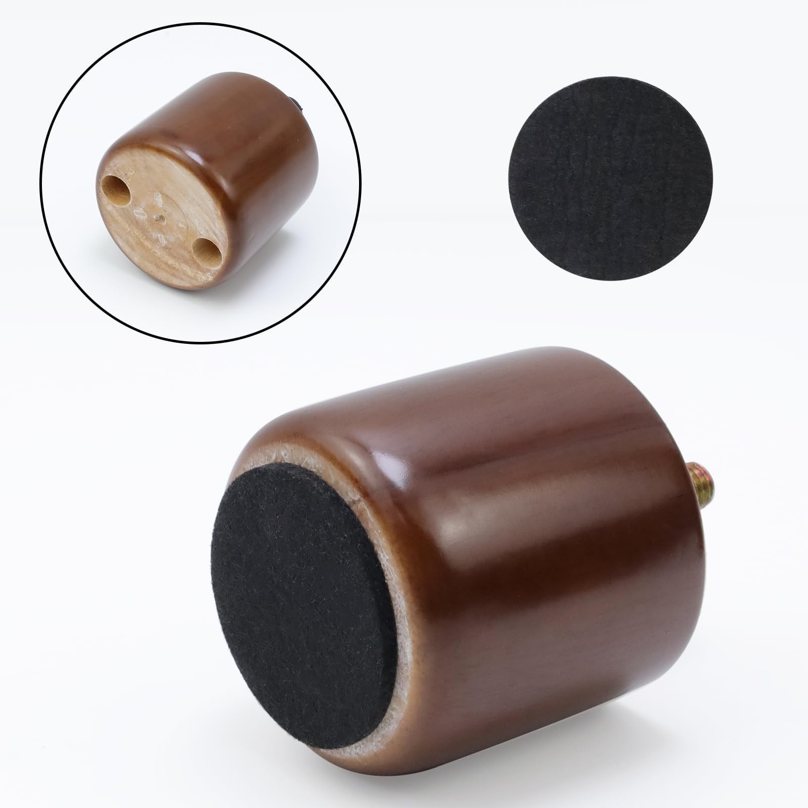 Round Wooden Furniture Legs 2 Inch Wooden Replacement Legs for Furniture Sofa...