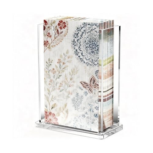 Acrylic Napkin Holder Clear Guest Towel Dispenser 4mm Thick, Vertical
