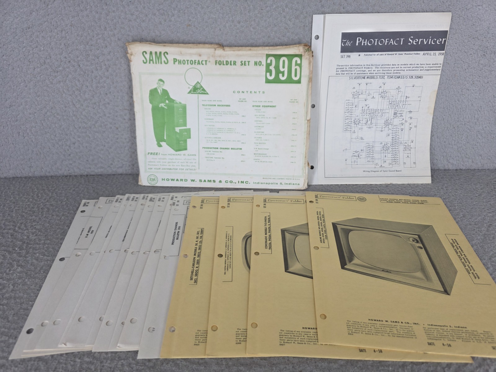 Sams 396 Airline Coronado Rca Setchell Carlson 1958 Repair Service Manuals