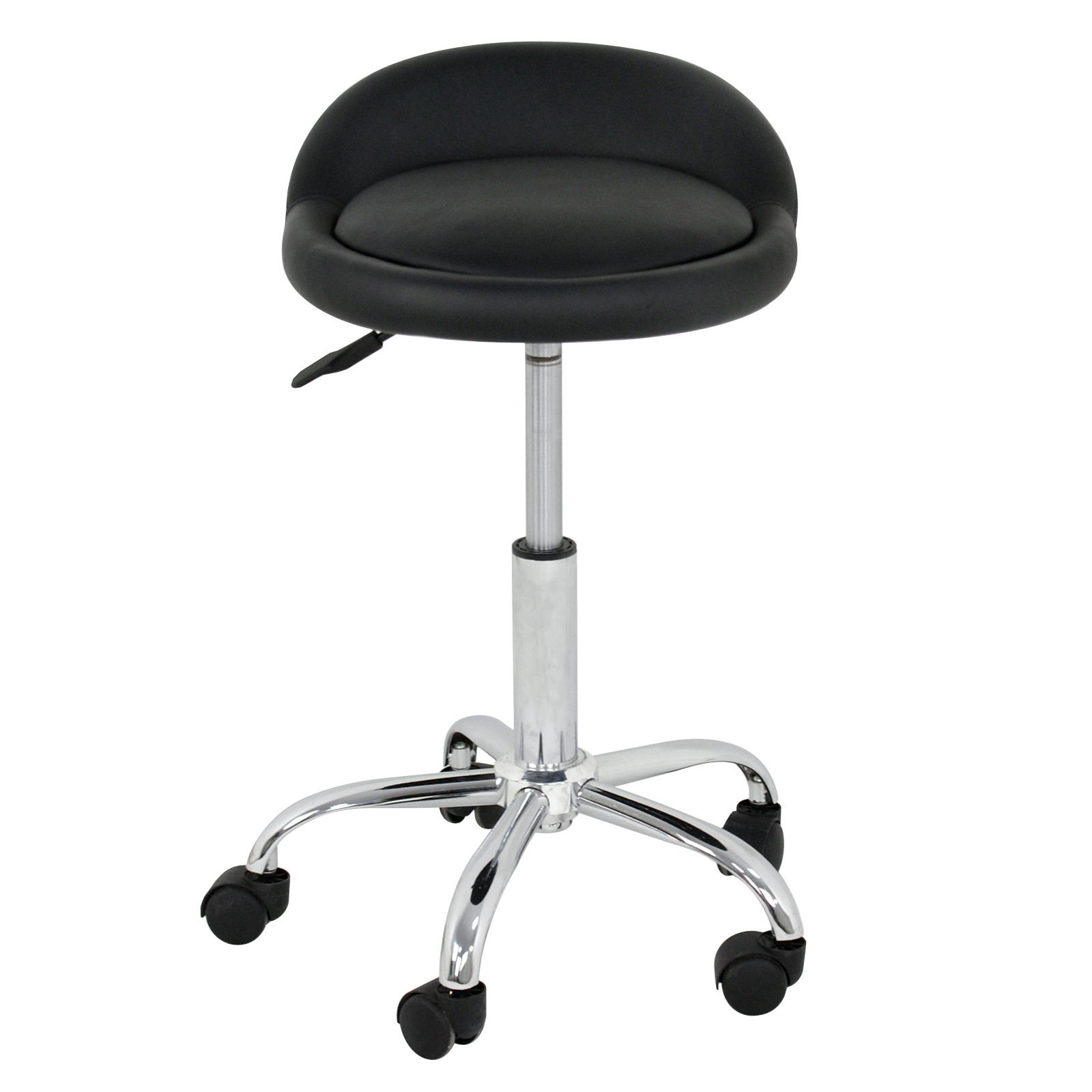 6PCS Rolling Salon Stool Adjustable Hydraulic Tattoo Massage Spa Chair w/ Back