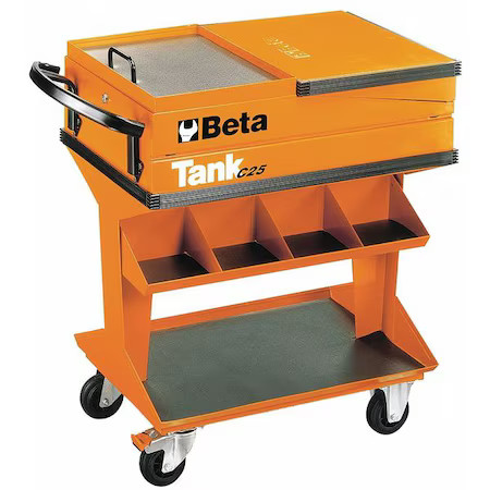 Beta C25 C25 Industrial Tool Cart, Fold-Out Shelf, Orange