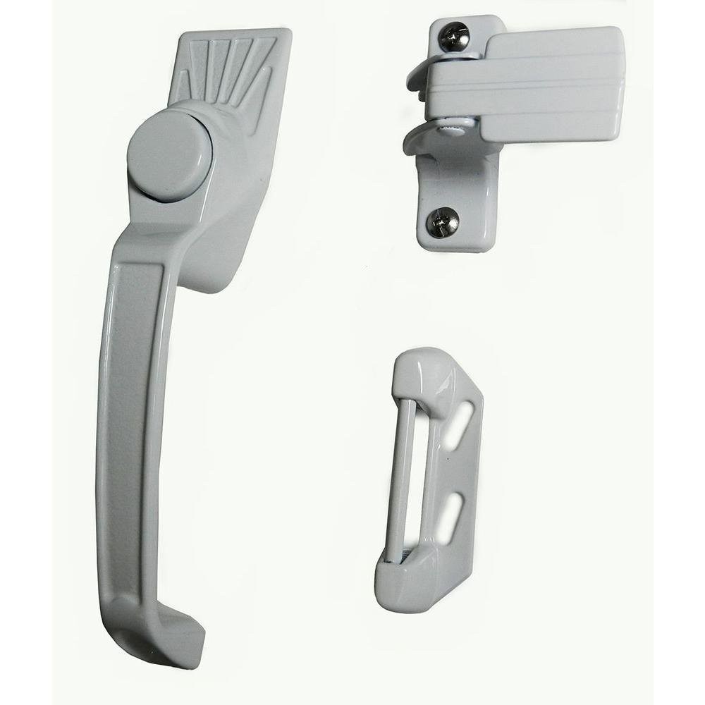 White Screen Door Handle With Hardware Set Includes Striker And Handles