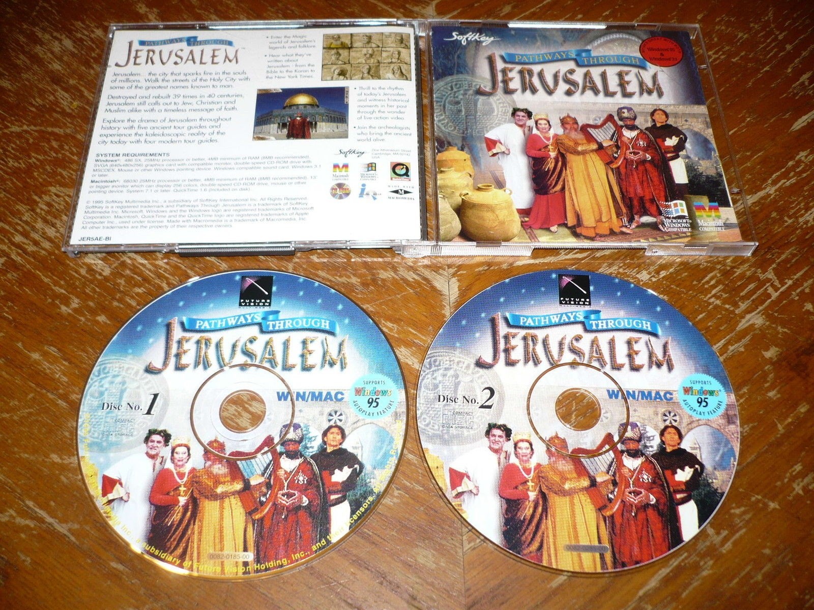 Pathways Through Jerusalem PC/Mac CD-ROM 1995 Softkey 2-discs for Windows 95/3.1