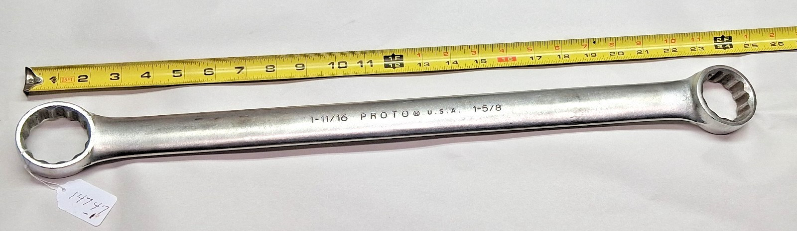 PROTO 1-11/16" / 1-5/8" Box Wrench 12 Point No. 1164, Nickel Plate, 24" Long USA