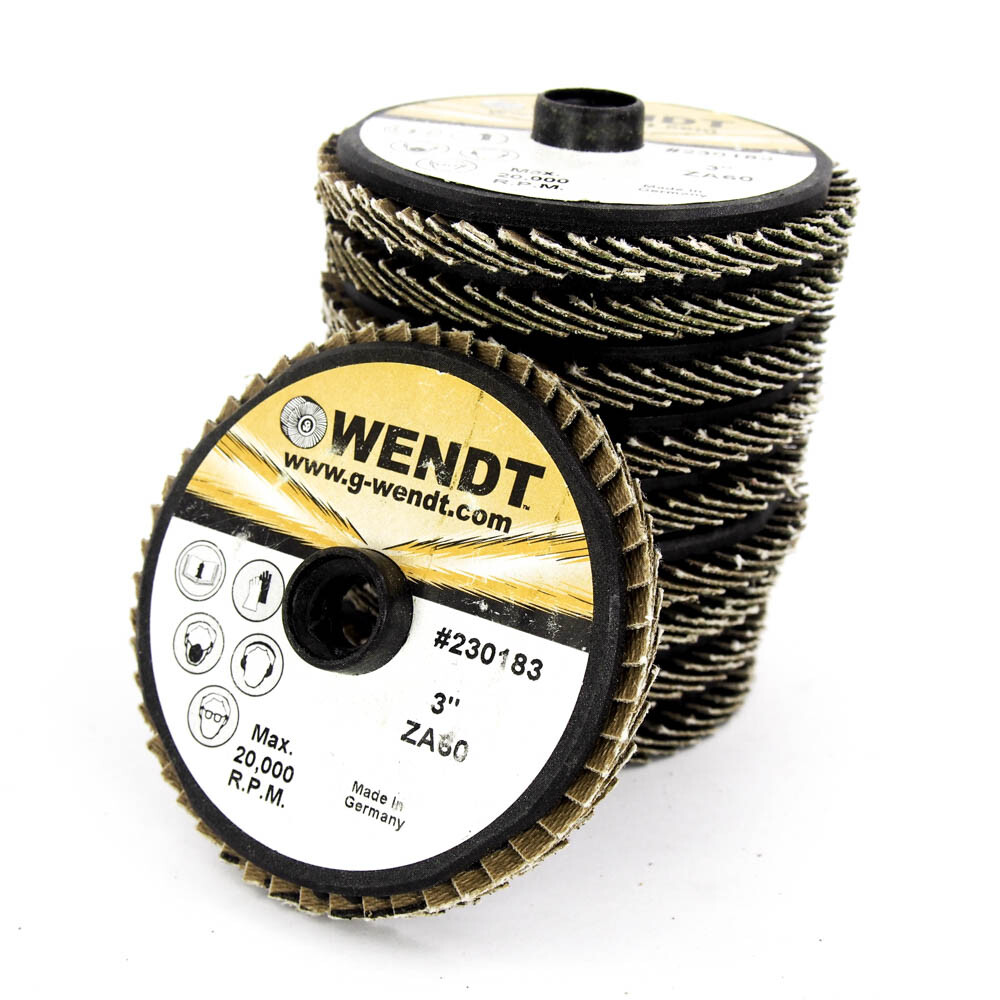 Wendt 230183 3" 60 Grit Zirconia Internal Thread Mini Flap Disc (10-Pack) -