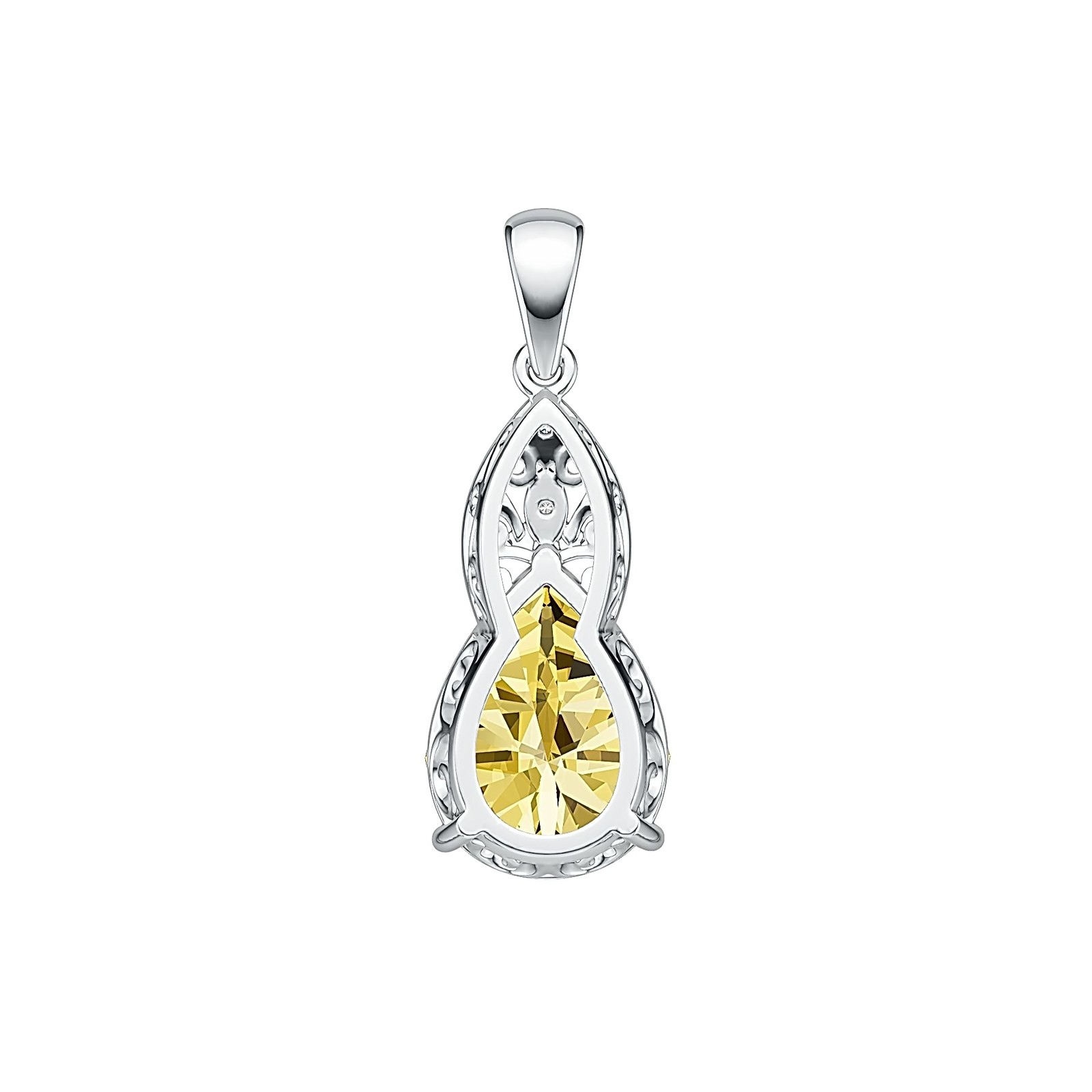Sterling Silver Semi Mount Pendant Setting Pear PE 16X12mm