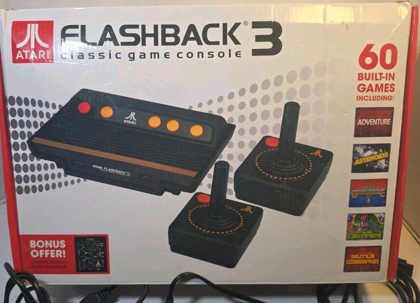 Genuine Atari Flashback 3 Classic with 60 Vintage Games Plug N Play *TESTED*