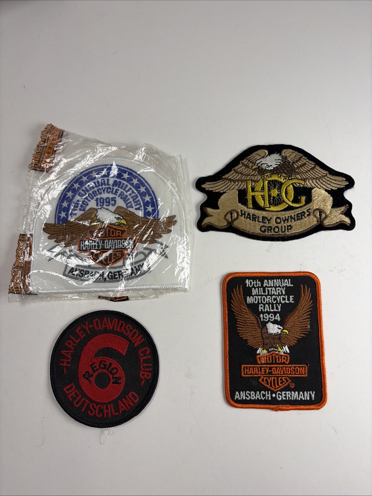 Lot of 4 Harley Davidson Embroidered Patches VINTAGE