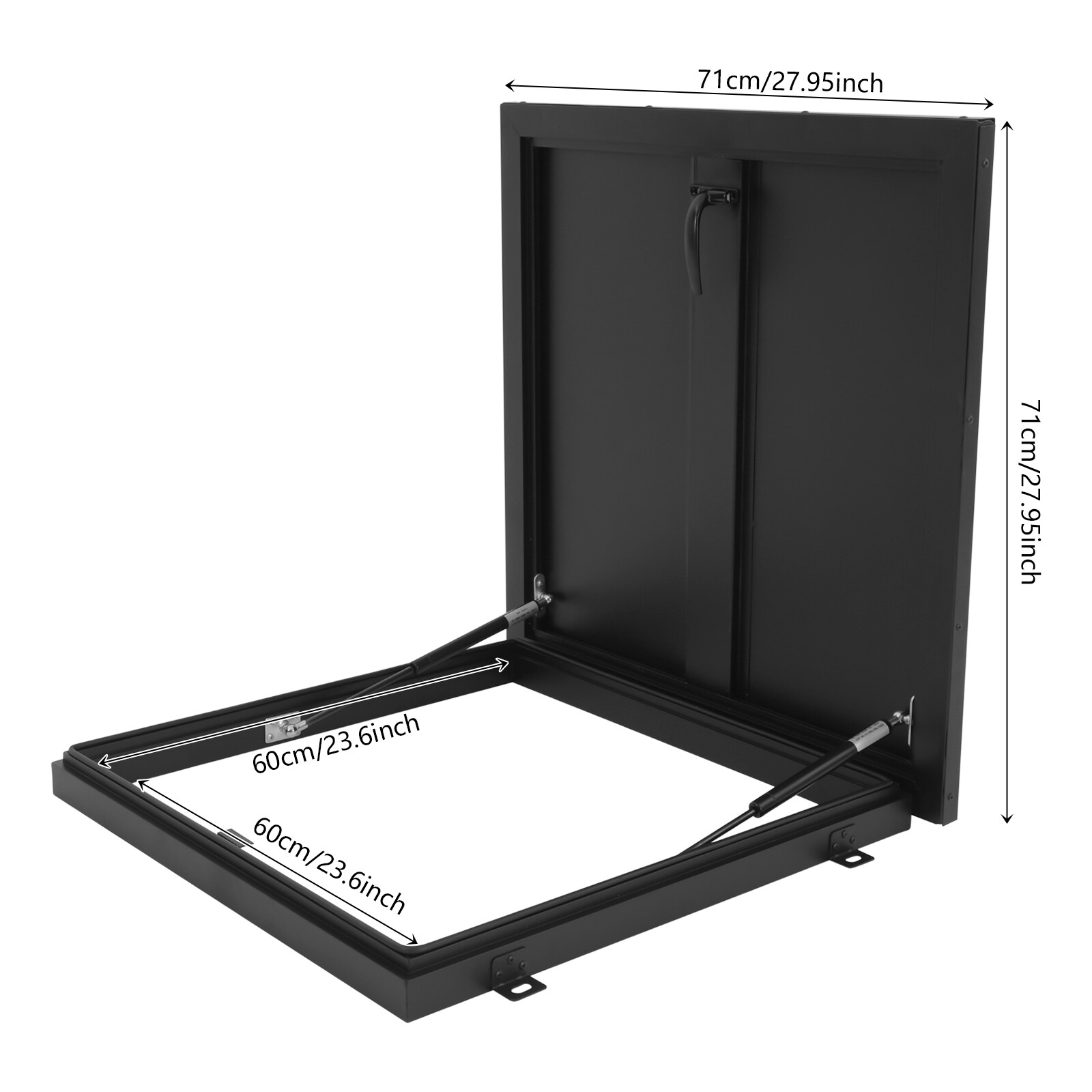 Industrial Galvanized Roof Access Hatch 24"L x 24"W Black