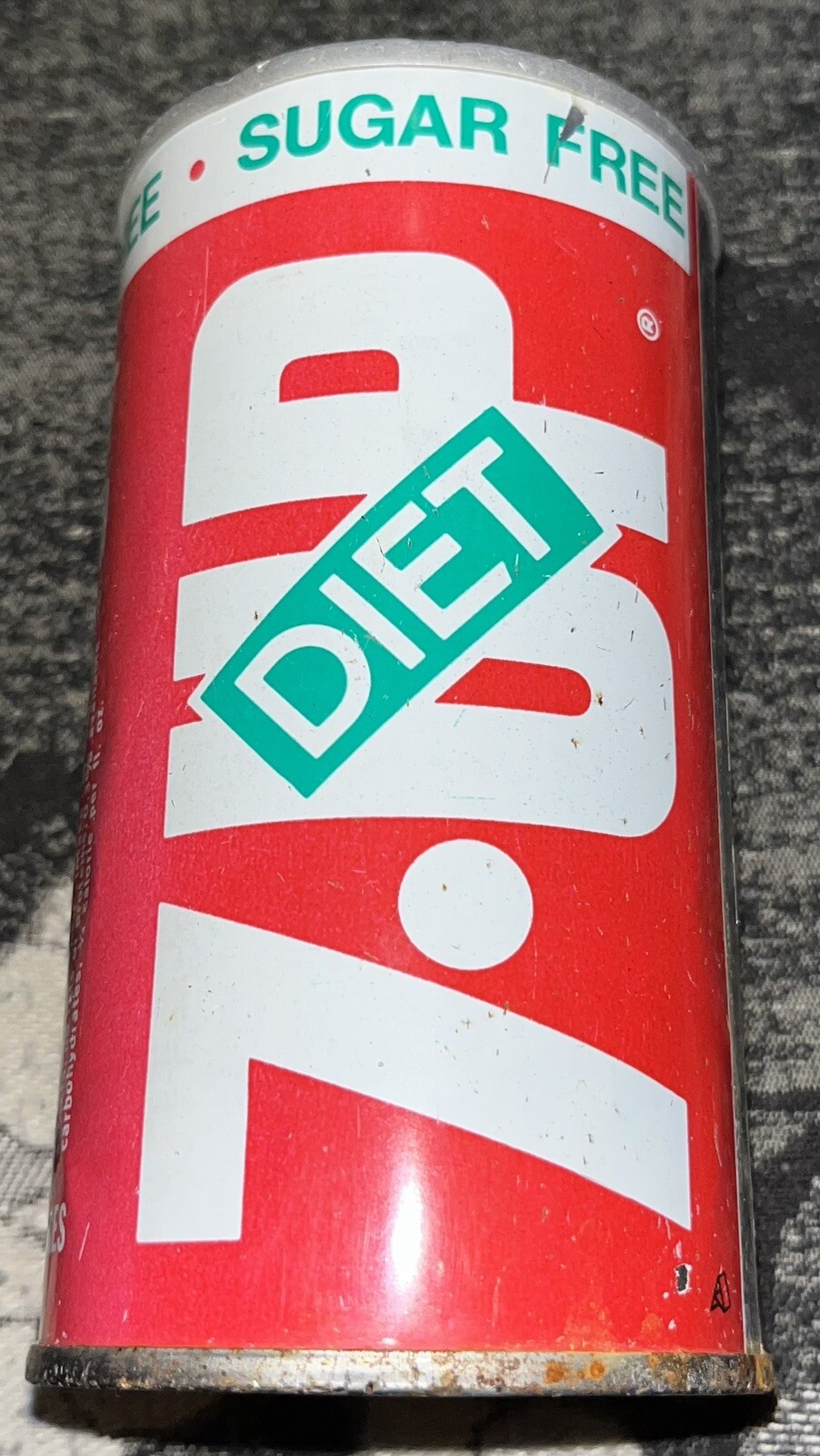VINTAGE SUGAR FREE DIET 7-UP PULL TAB STEEL CAN