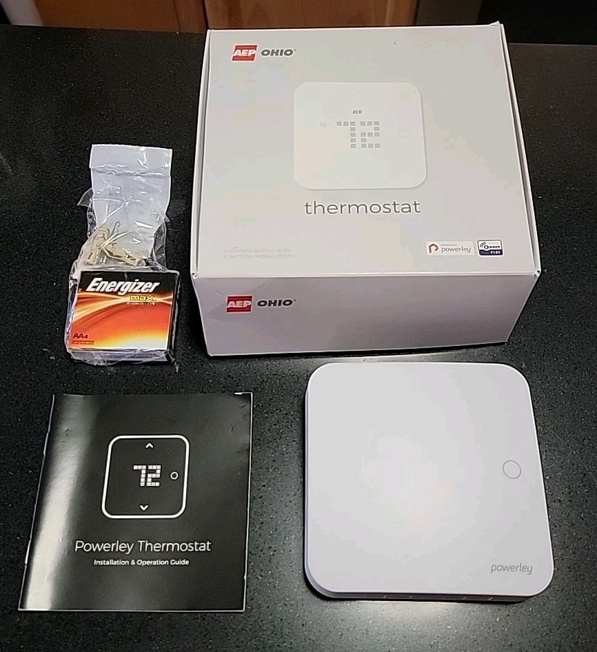 Powerley Smart Thermostat T1.0 Z Wave Plus AEP Ohio PWLY-7828-A2 White Open Box
