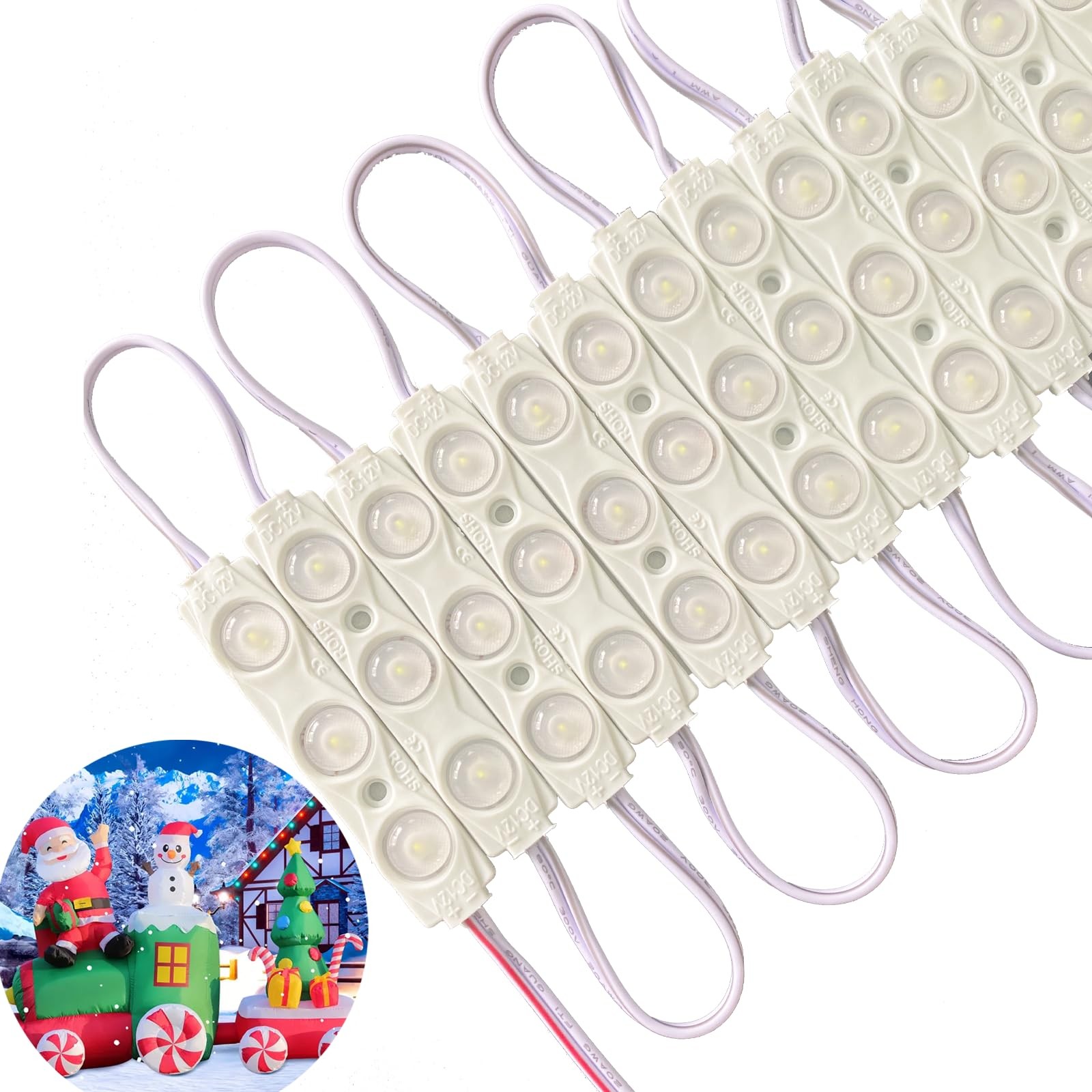 LED ModuleLights for Inflatables White 20pcs 9.8 Ft 2835 SMD 150LM Per LED Mo...