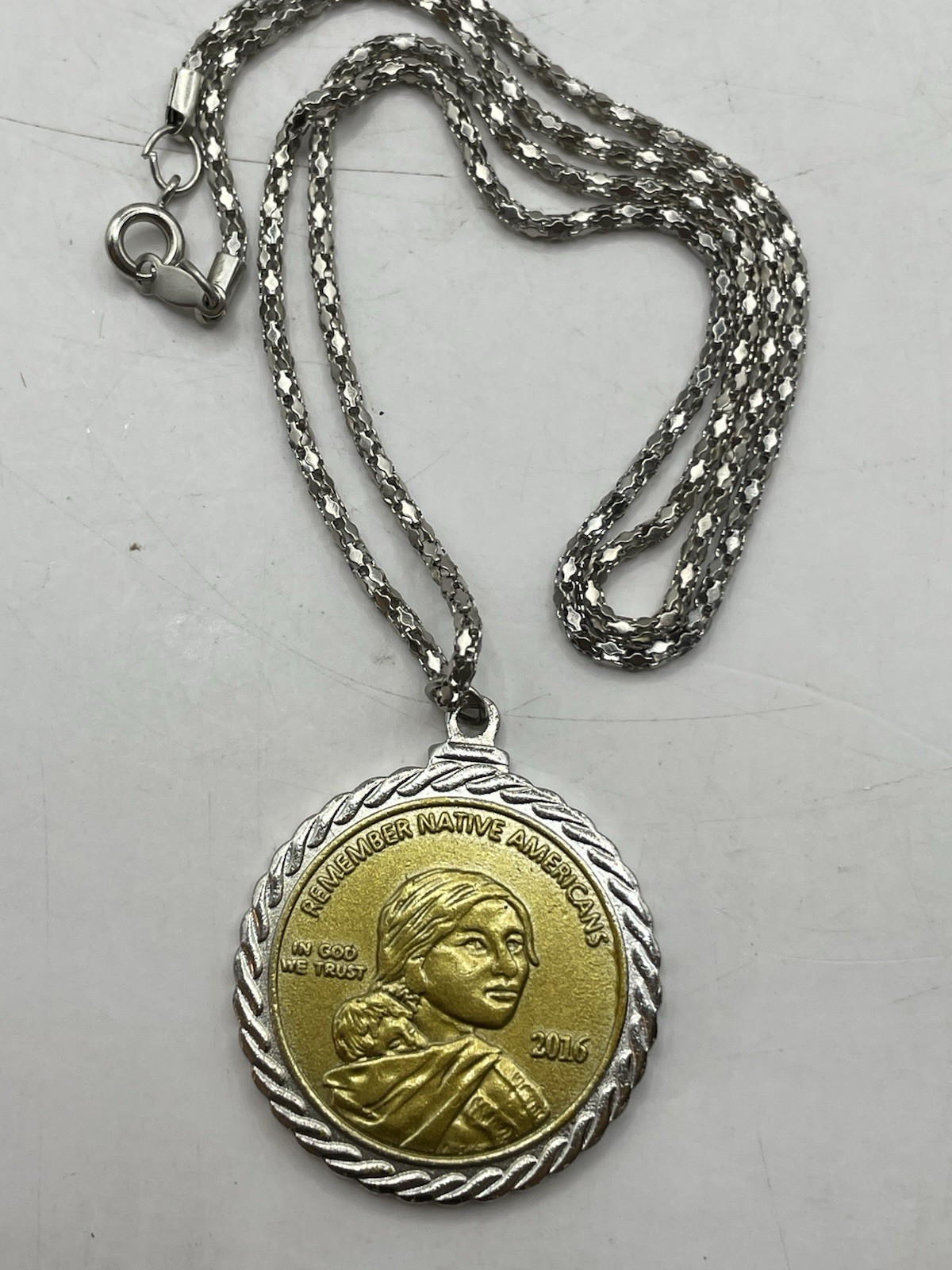 2016 CODE TALKERS Replica Coin Pendant WWI/WWII Commemorative 20” Chain
