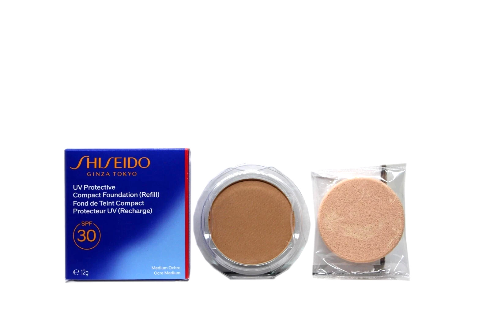 SHISEIDO UV PROTECTIVE COMPACT FOUNDATION (REFILL) SPF30 12G #MEDIUM OCHRE  NIB