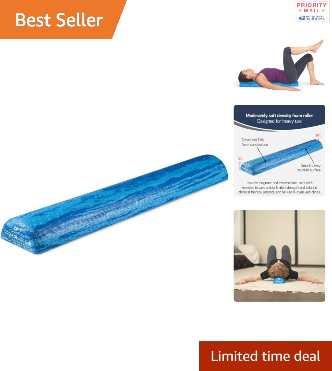 High Durability Foam Roller 36 x 15 x 8 cm Blue for Pilates Yoga and Relaxation