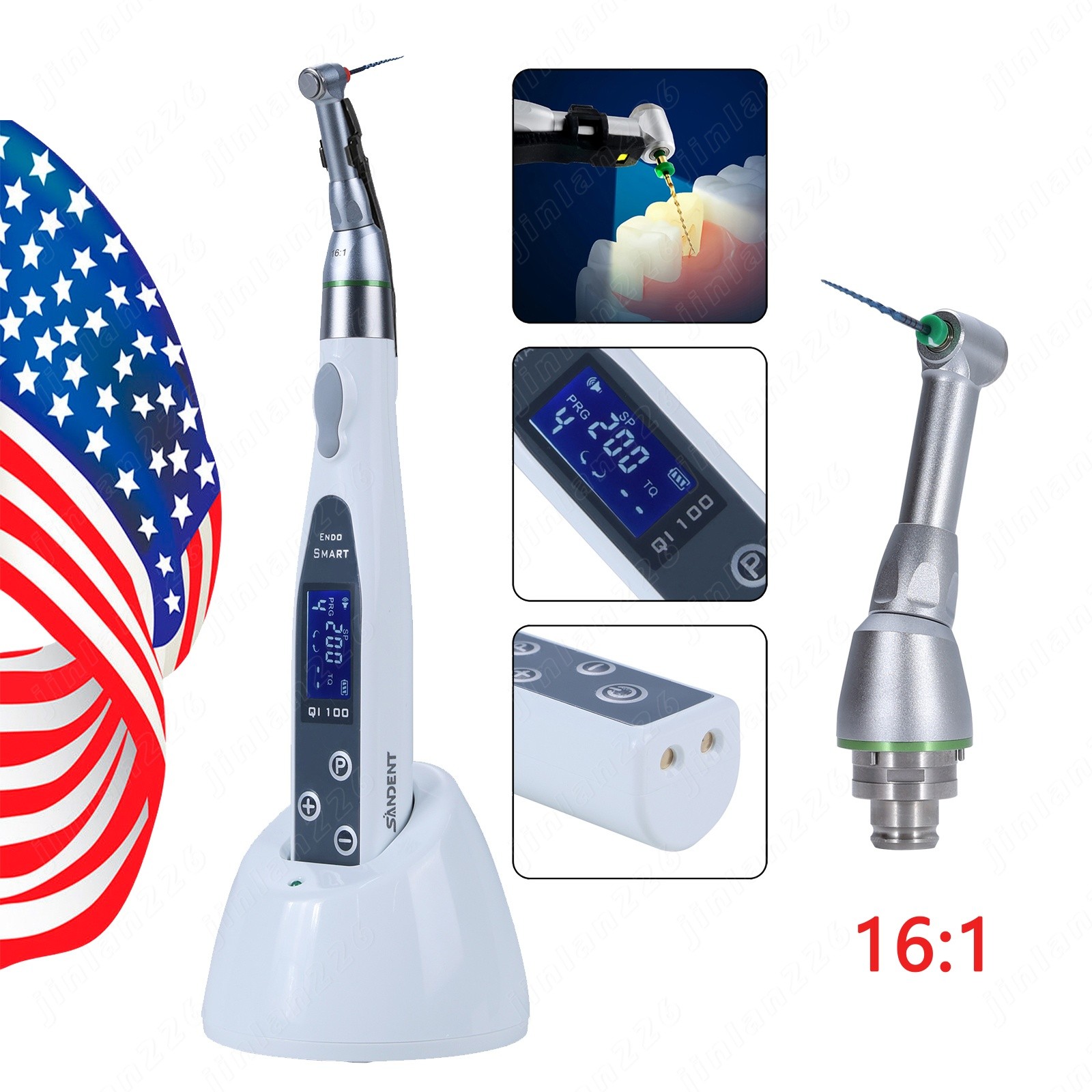 Dental Wireless Cordless LED Endo Motor Root Canal Treatment Endodonti/16:1 Head