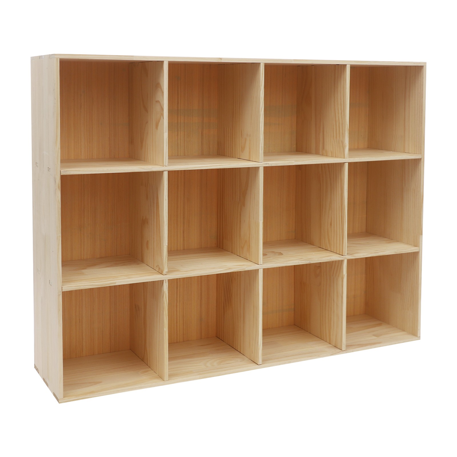 12-Cube Storage Shelf Bookcase Floor 3-Tier Storage and Display Cabinet for Home