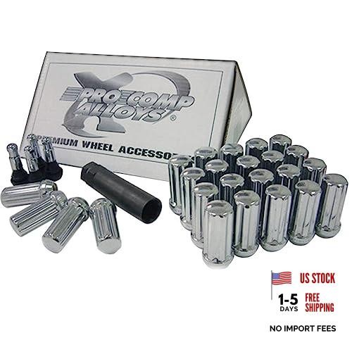 Wheels 11184B Lug Nut Kit 1/2 Spline 25 Lugs w/Spare/Valve Stem Black Lug Nut