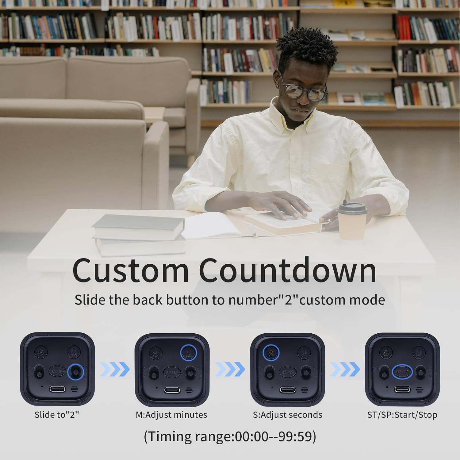 Productivity Timer Flip Gravity Sensor Cube Timer Countdown & Countup,Mute & Vib
