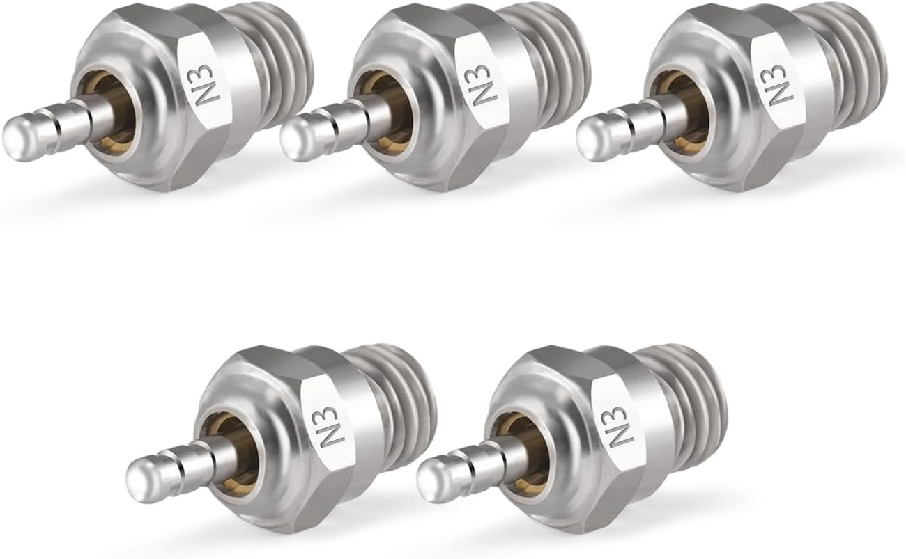 N3 Hot Spark Glow Plug for RC Nitro Engines Car Truck Buggy Pack of 5, Spark Plu