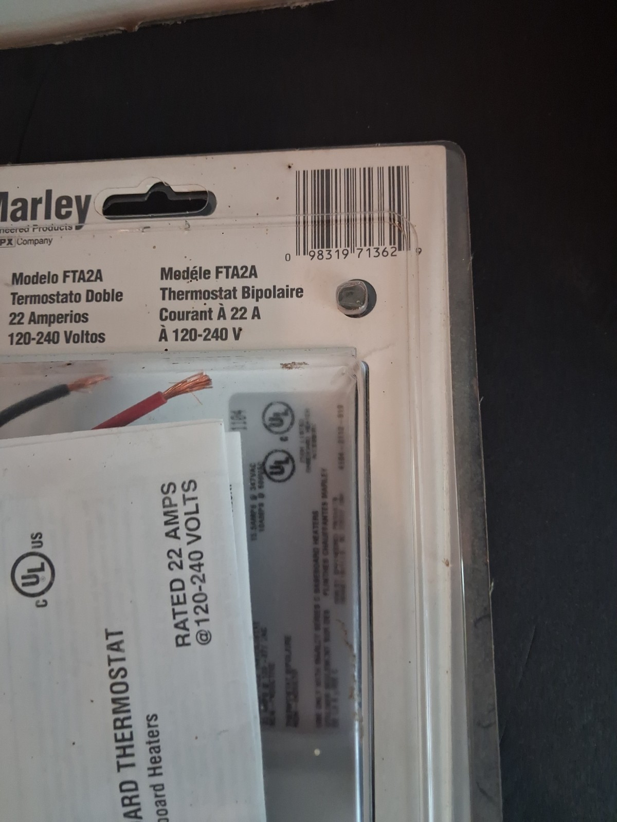 FAHRENHEAT DOUBLE POLE THERMOSTAT WITH OFF POSITION MODEL FTA2A