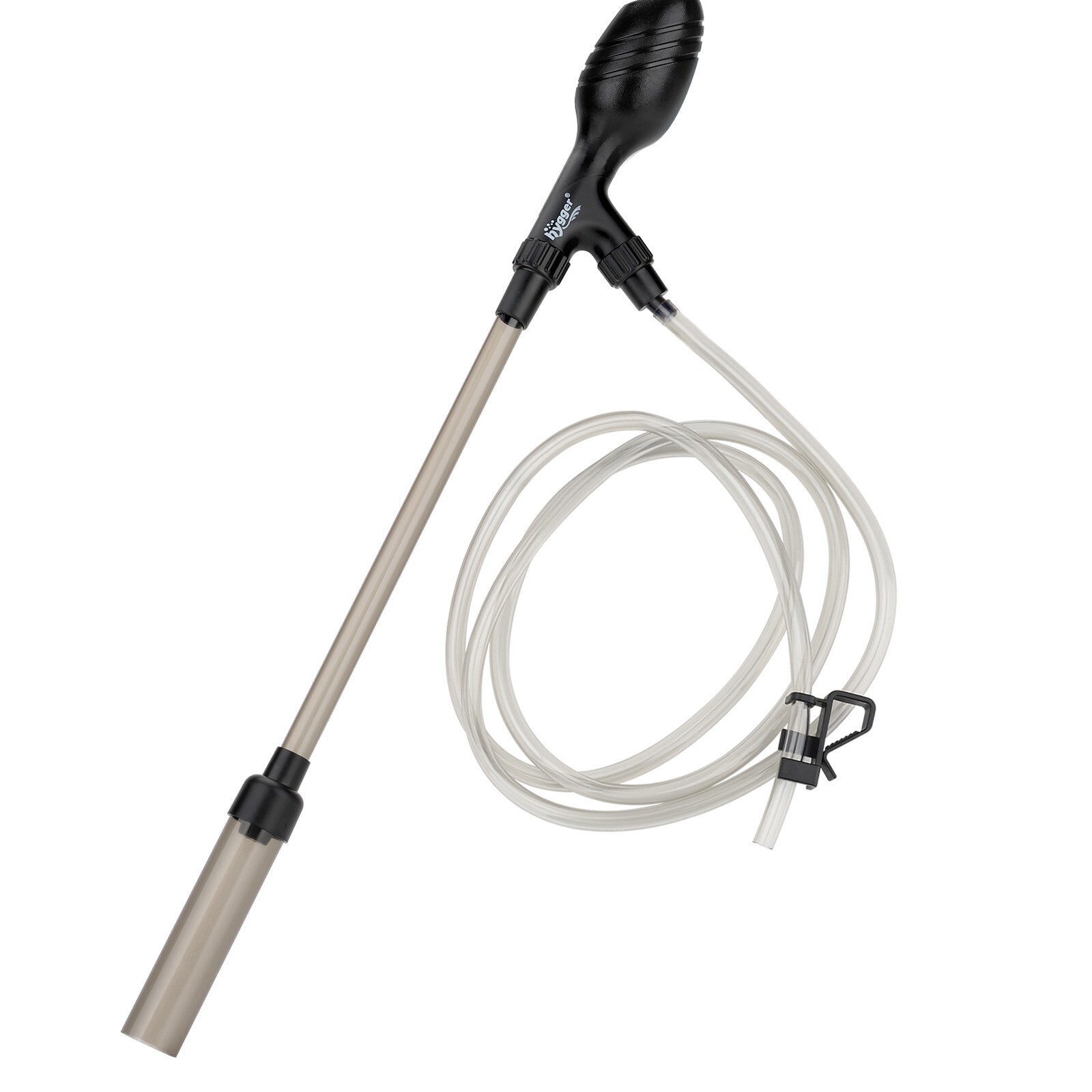 hygger Manual Fish Tank Vacuum 80-256 GPH 22-43" Deep Aquariums Gravel Cleaner