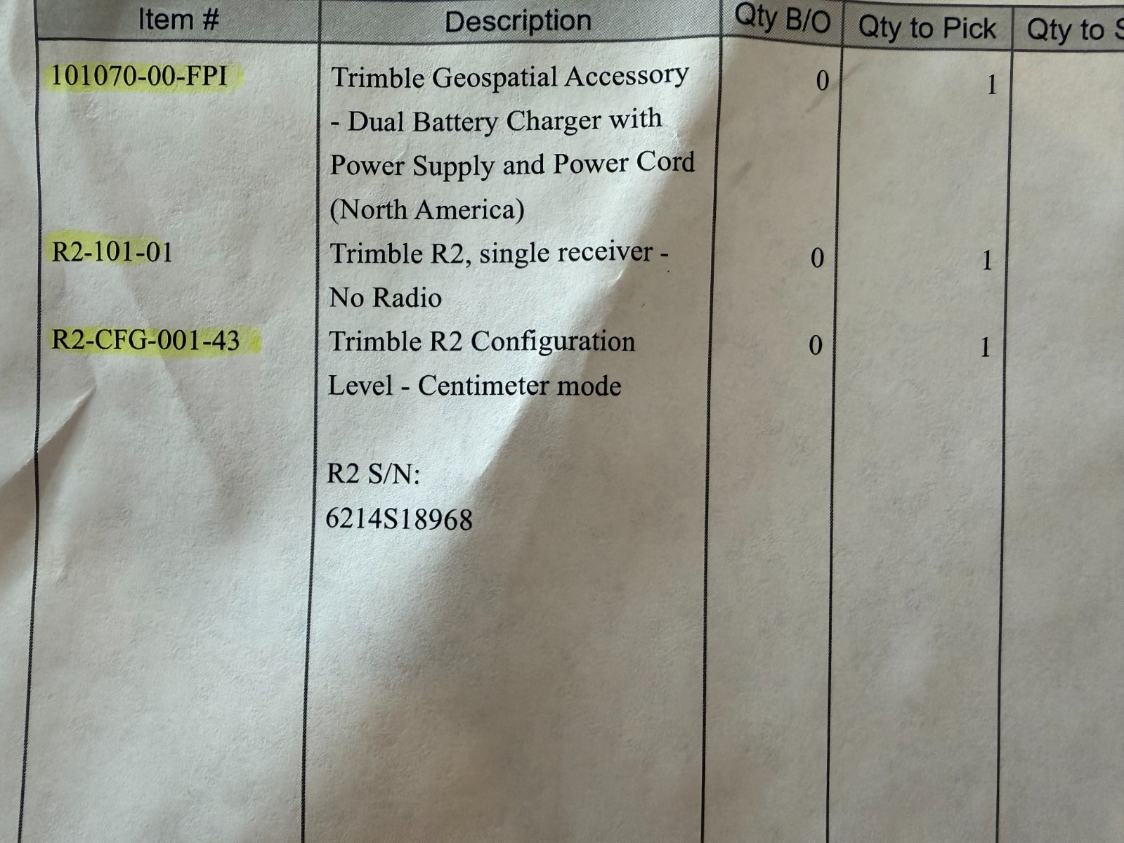 Trimble R2 Receiver, Centimeter (CM) Mode Configuration, Battery & Charger