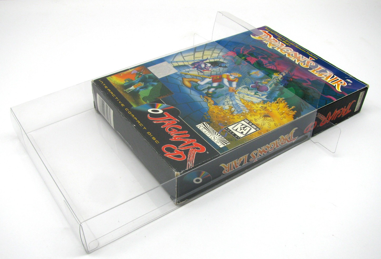 5x CLEAR PLASTIC PROTECTIVE BOX/SLEEVE FOR ATARI JAGUAR CD GAME BOXES (SIZE C)