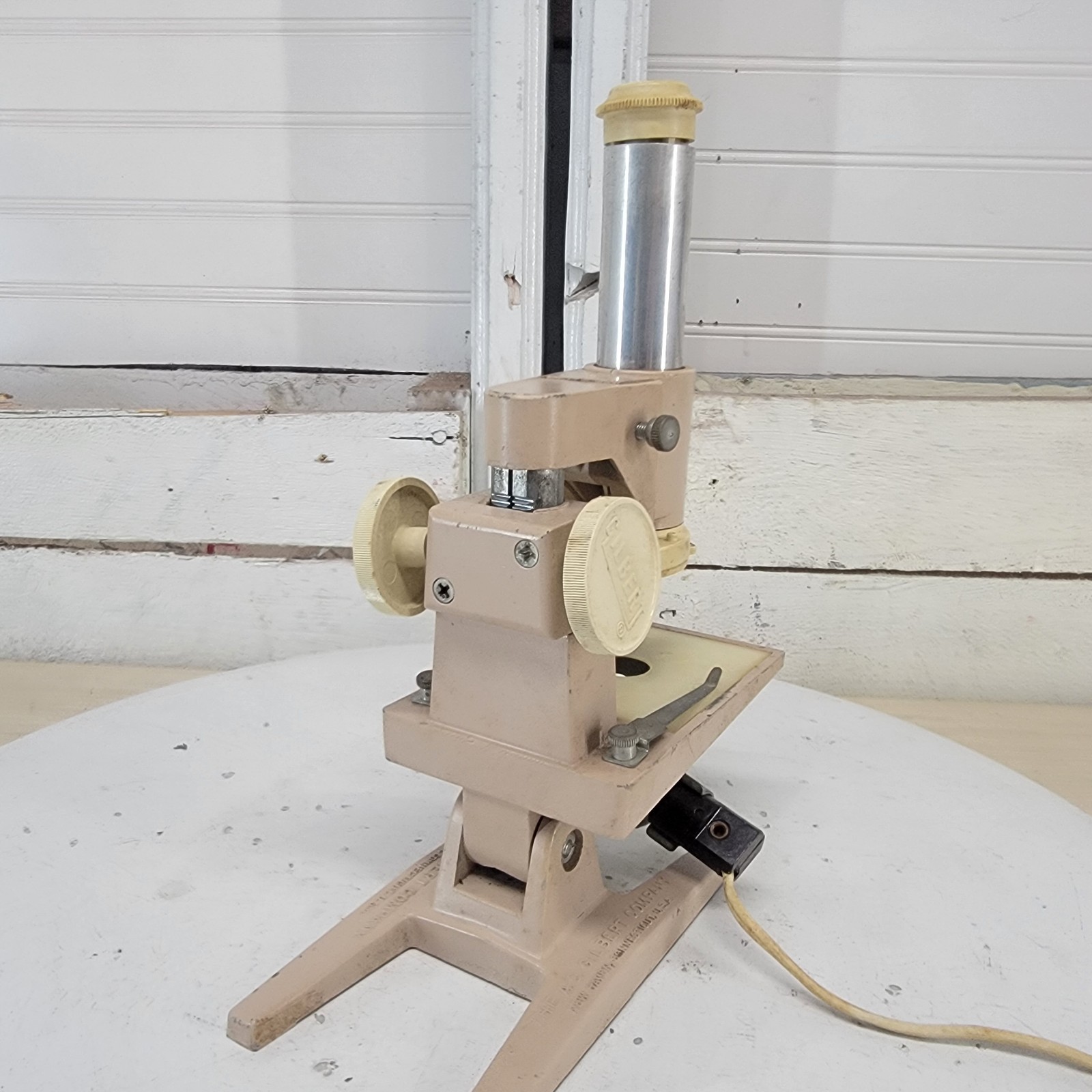 Vintage A.C. Gilbert Illuminated Microscope Working Light Educational USA