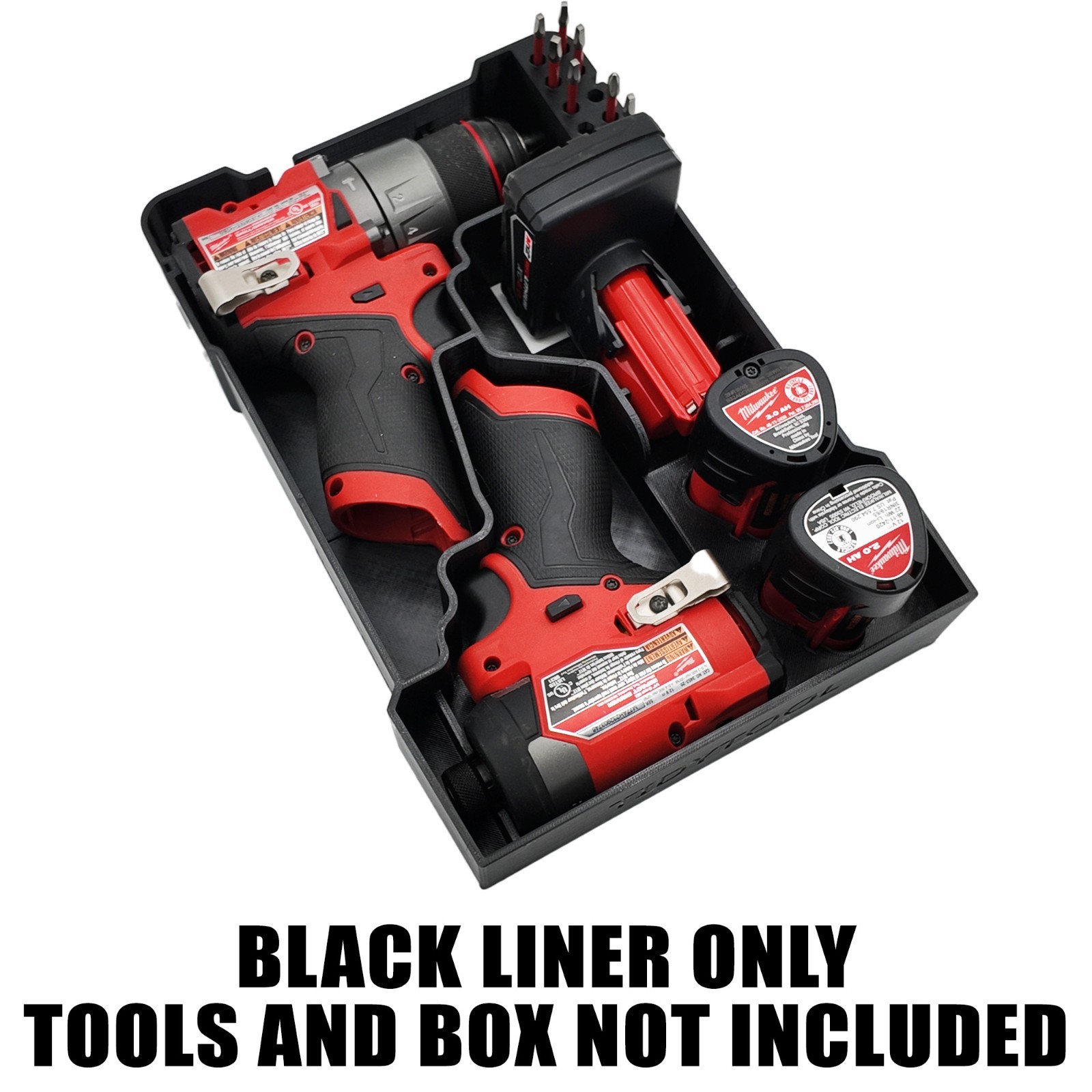 Milwaukee M12 Drill & Impact Organizer Insert for Packout Compact (3404 & 3453)