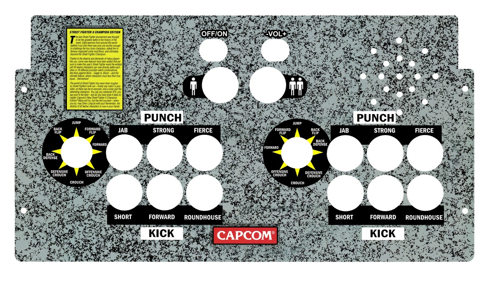 Arcade 1Up Cabinet Street Fighter 2 CPO Overlay Deck Sticker Decal