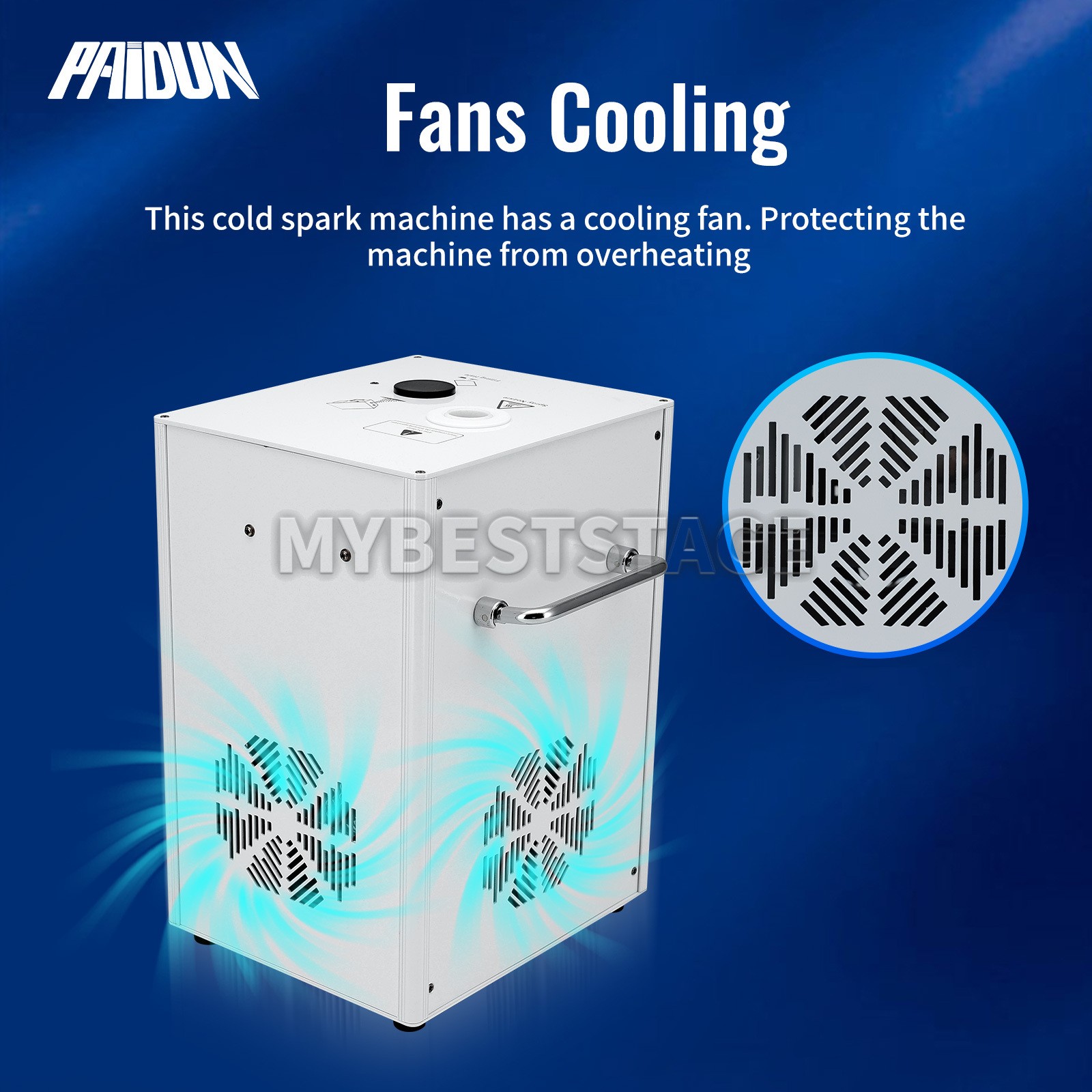 PAIDUN 2PCS Large Cold Spark Machine 850W DMX Firework Stage Effect Flight Case