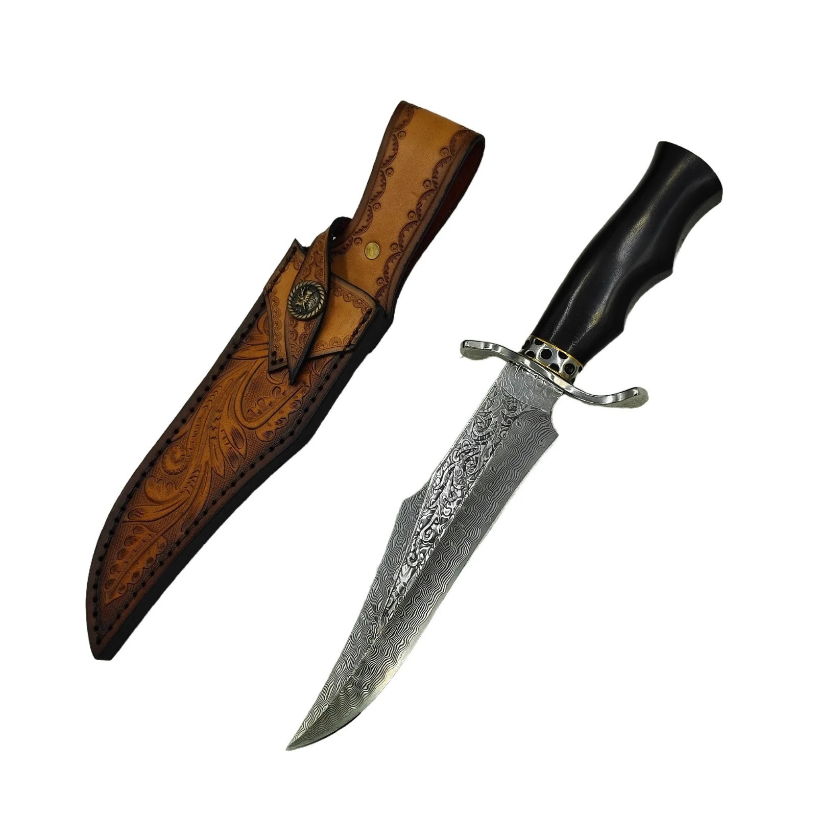 Steel Damascus Bowie Knife Best Bushman Combat Bush Survival Mountain Man Knives