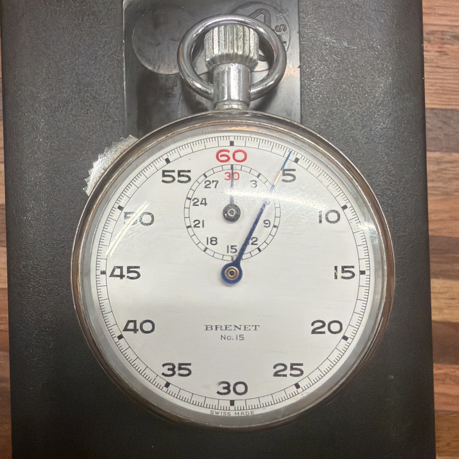 Vintage Brenet No.15 Swiss Made Mechanical Wind Up Stopwatch Tested Works