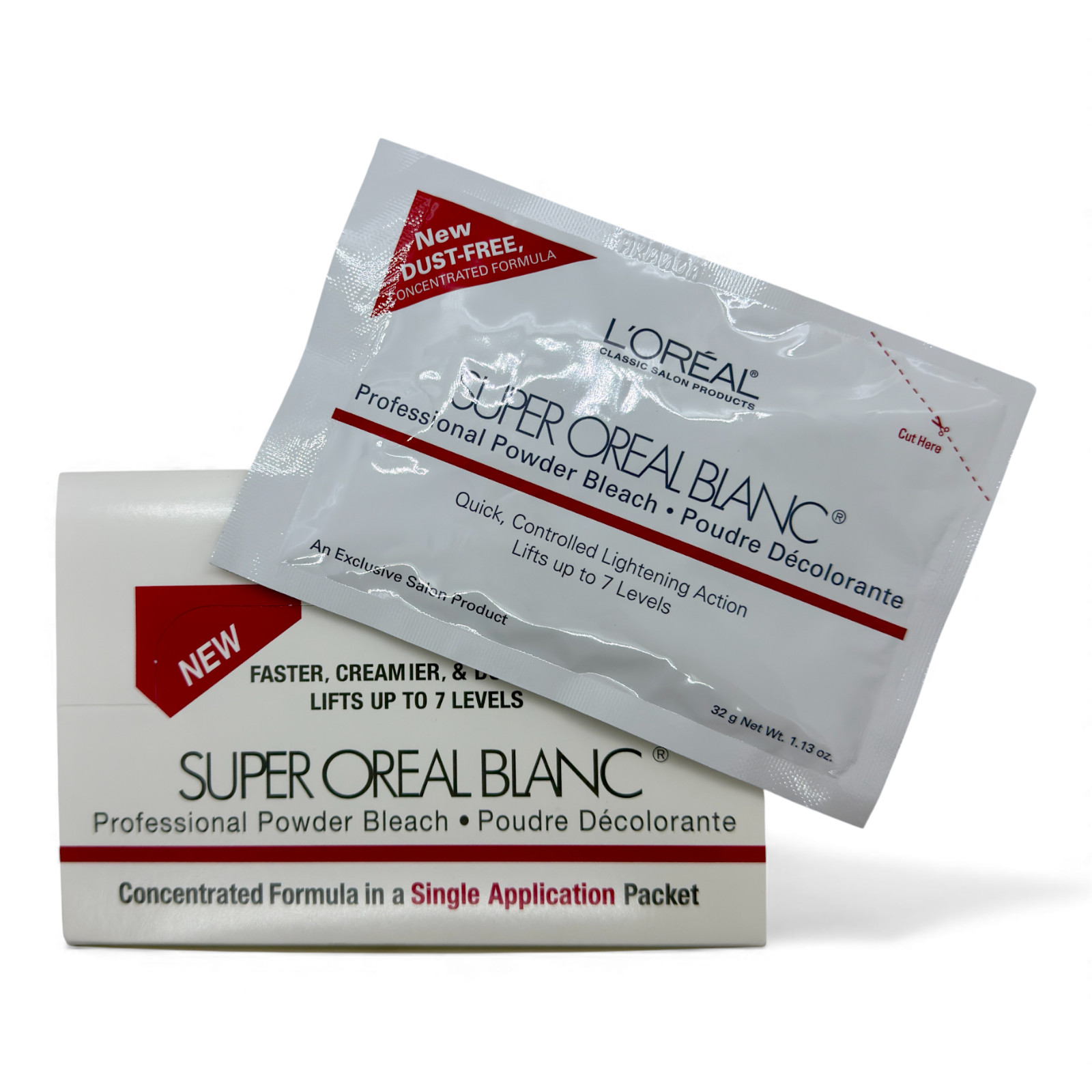 2x L’Oréal Super Oreal Blanc Powder Bleach 1.13oz Packets – Dust-Free Formula