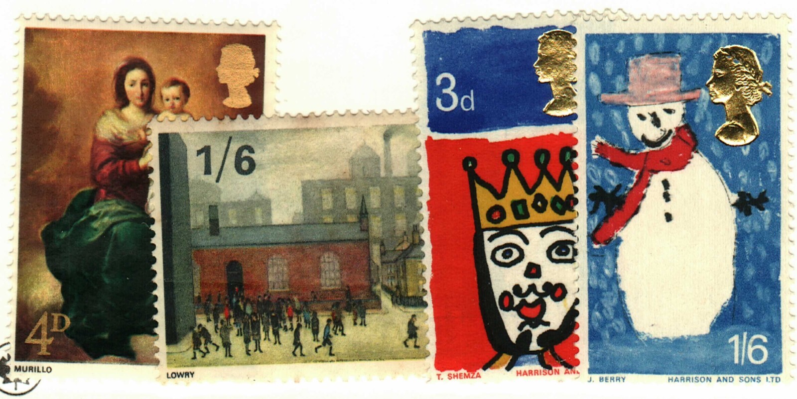 Great Britain #478-9, 516, 523 MNH