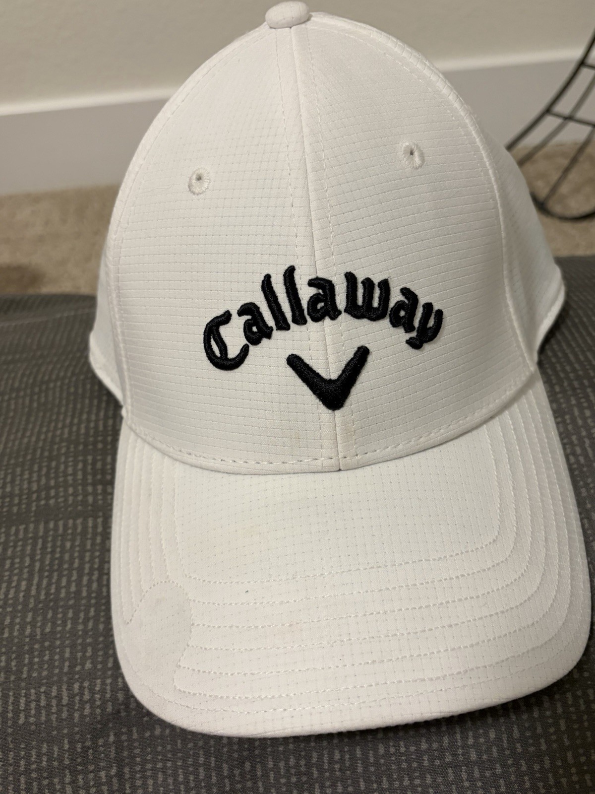 Callaway Odyssey White Adjustable Golf Hat 100% Polyester Embroidered Logo