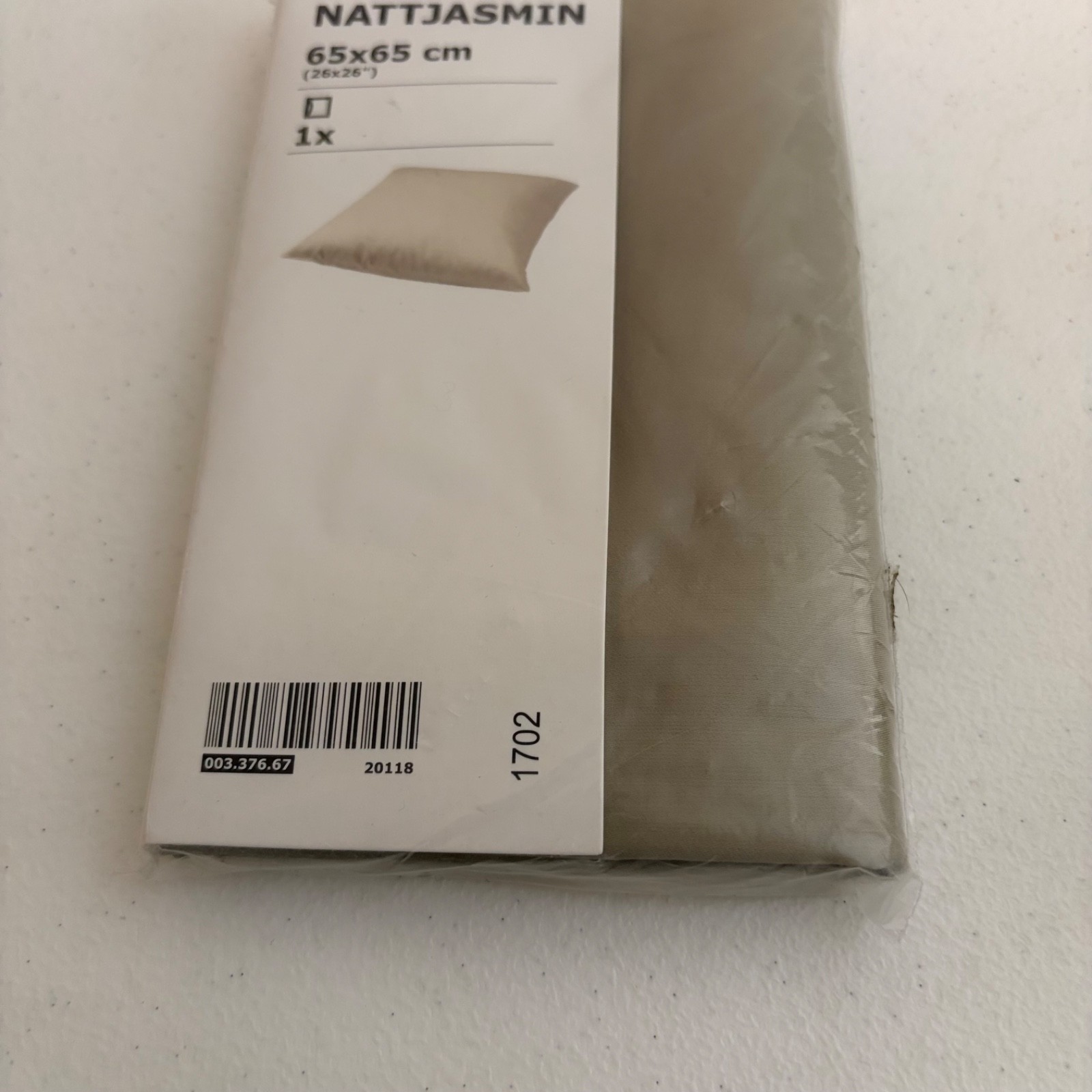 Ikea Pillowcase Nattjasmin 65 x 65 cm Square 26 x 26 Solid NWT