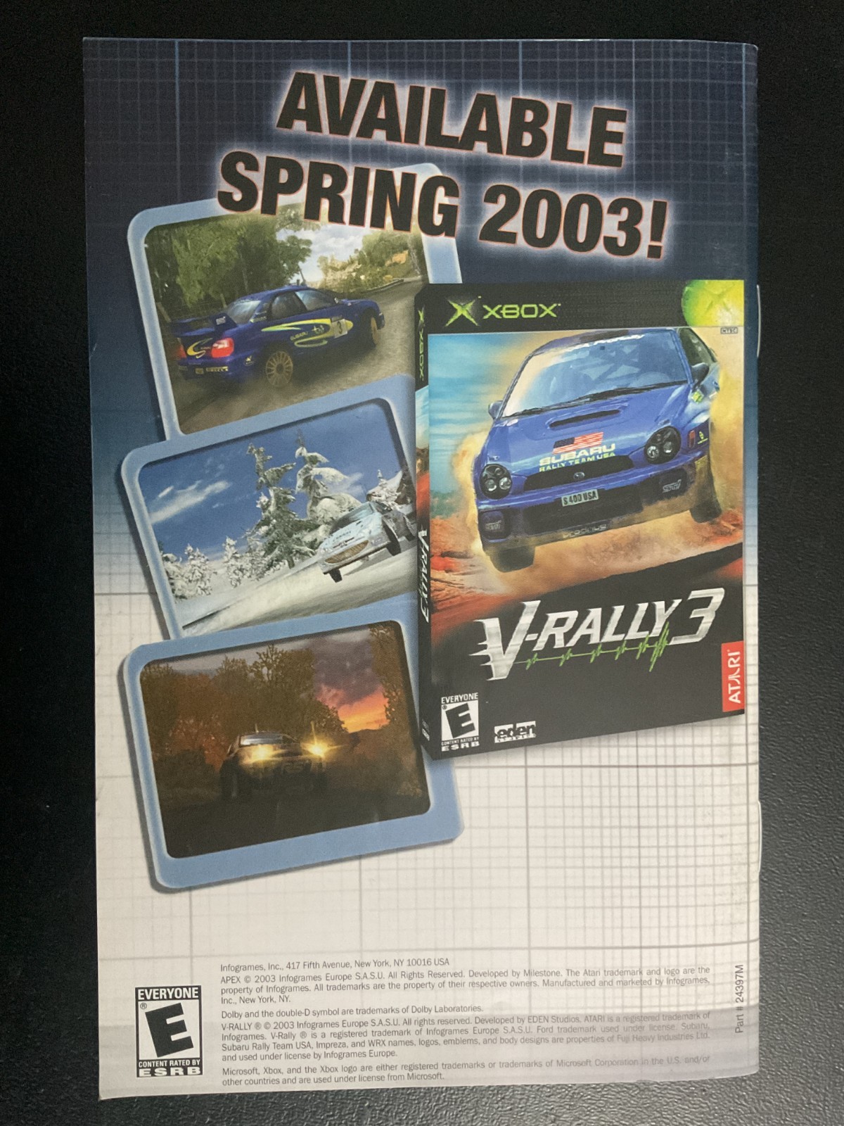 Apex Microsoft XBOX Instruction Manual Only