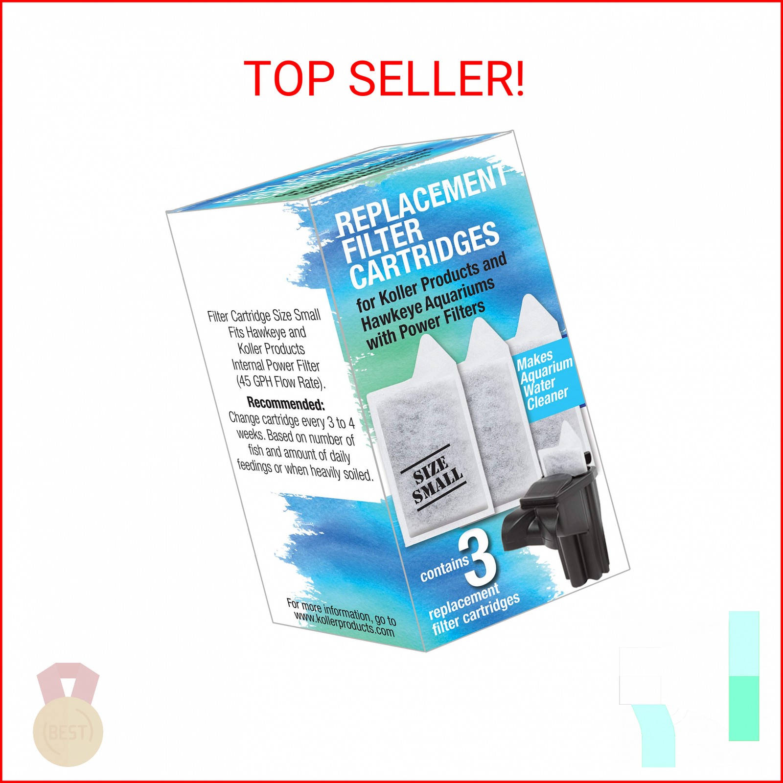 Koller Products Size Small Replacement Filter Cartridges - 3 Pack