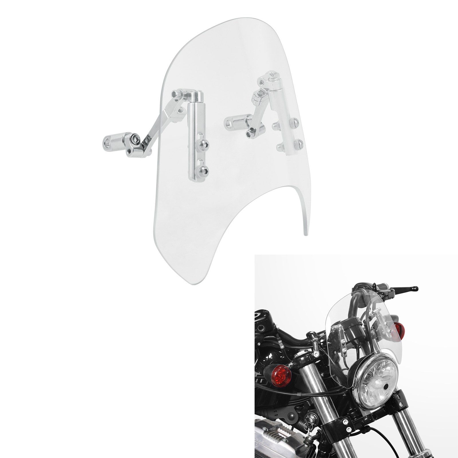 Clear Front Windshield Windscreen Fit For Harley Sportster XL 883 1200 1988-2022