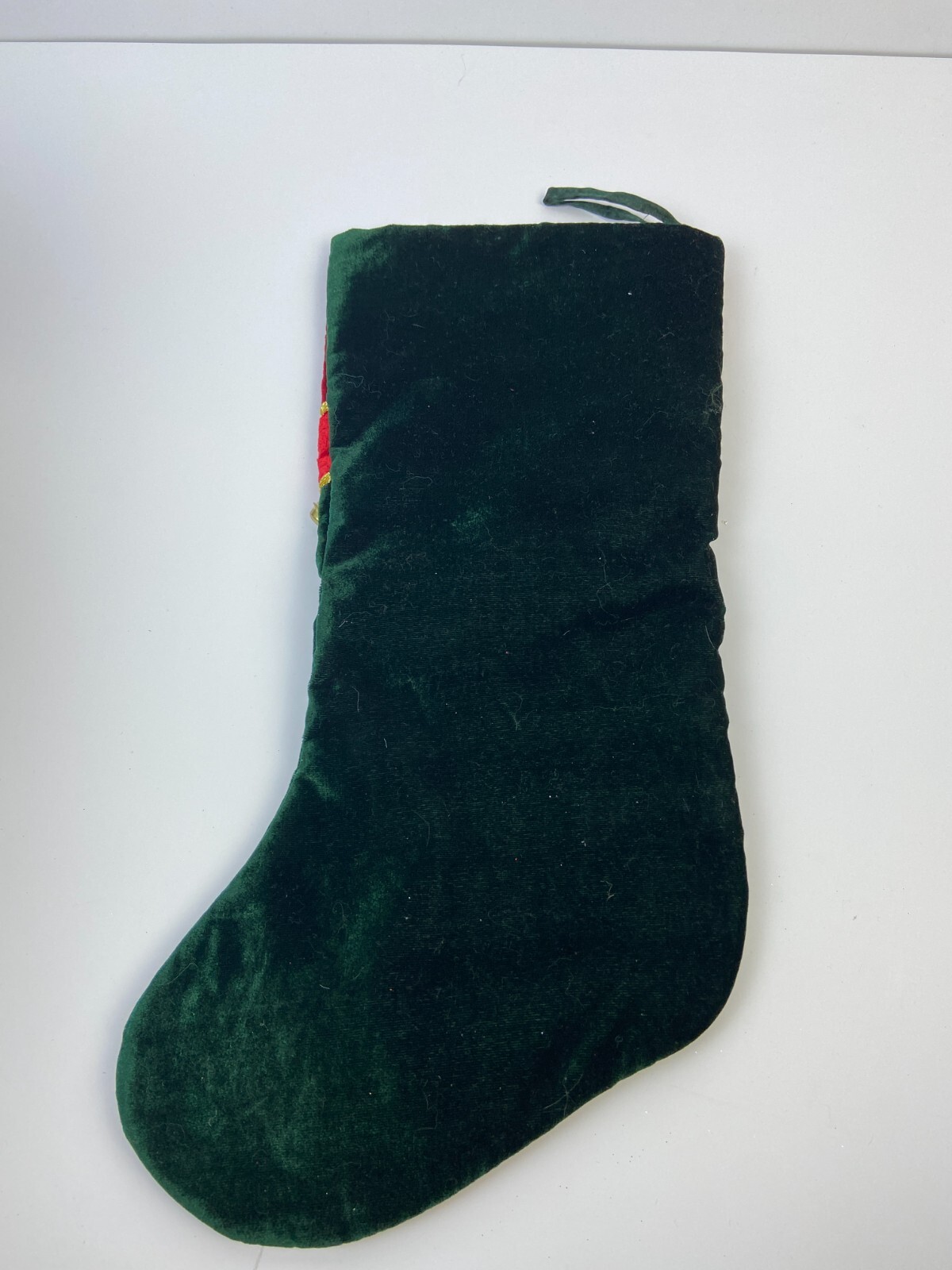 Beautiful Christmas Stocking 20" Peace Bells Polyurethane Green Red