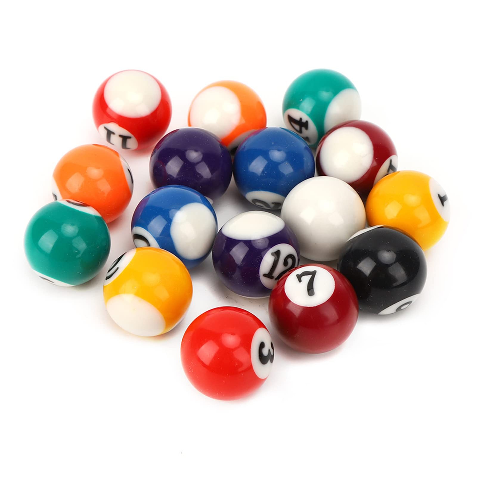 16 PCS 0.98 Inch Mini Pool Balls Smooth Polyester Resin Billiard Table Balls
