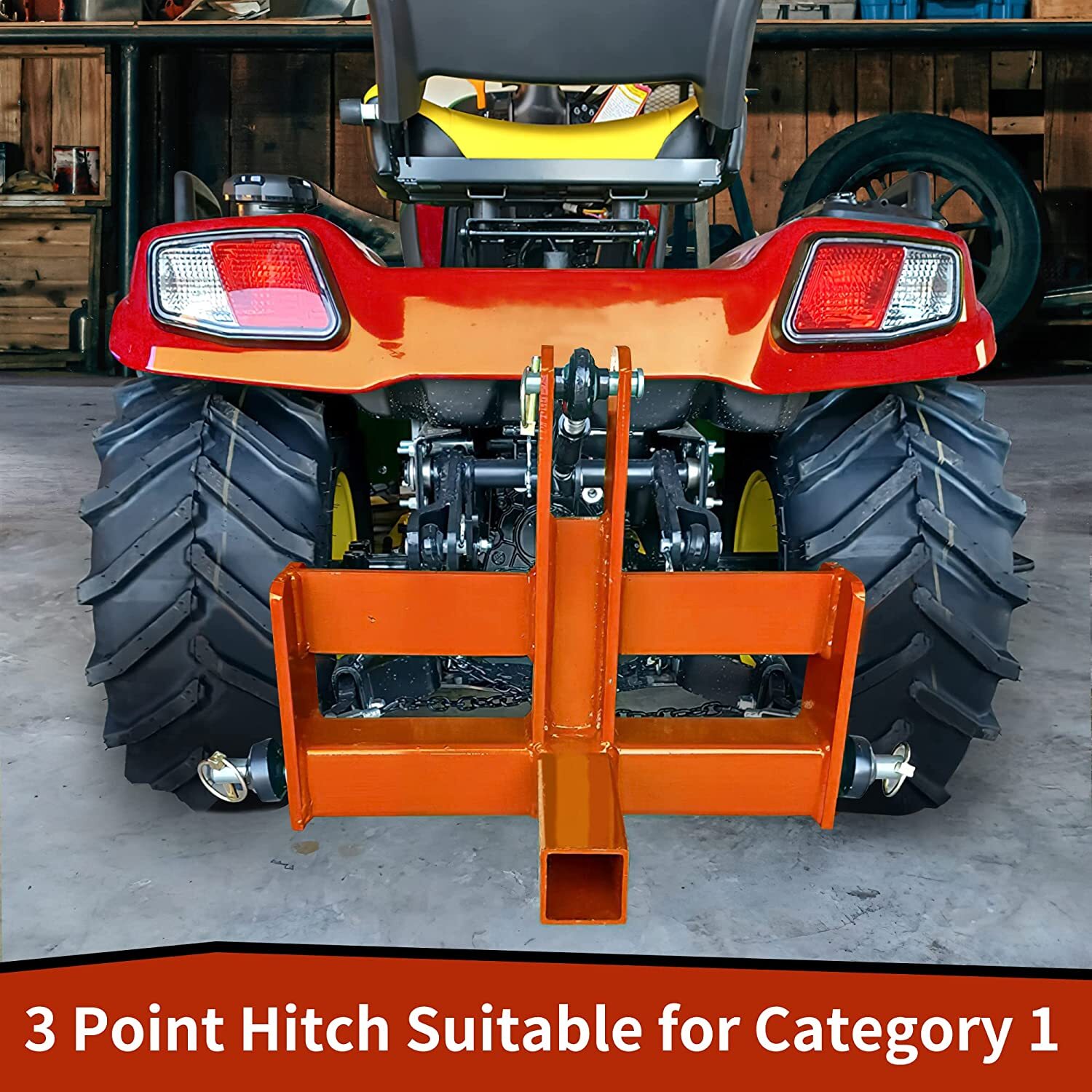 Heavy-Duty 3 Pt 2" Receiver Hitch Drawbar & Suitcase Weights for CAT 1 US