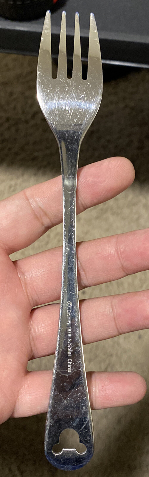 Disney MICKEY MOUSE Stainless Pierced 18/8 Glossy Silverware Flatware Fork