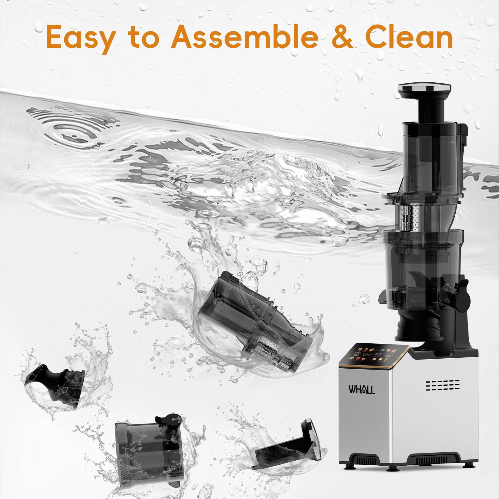 WHALL juicer Cold Press Vertical Juicer Machine With Touchscreen