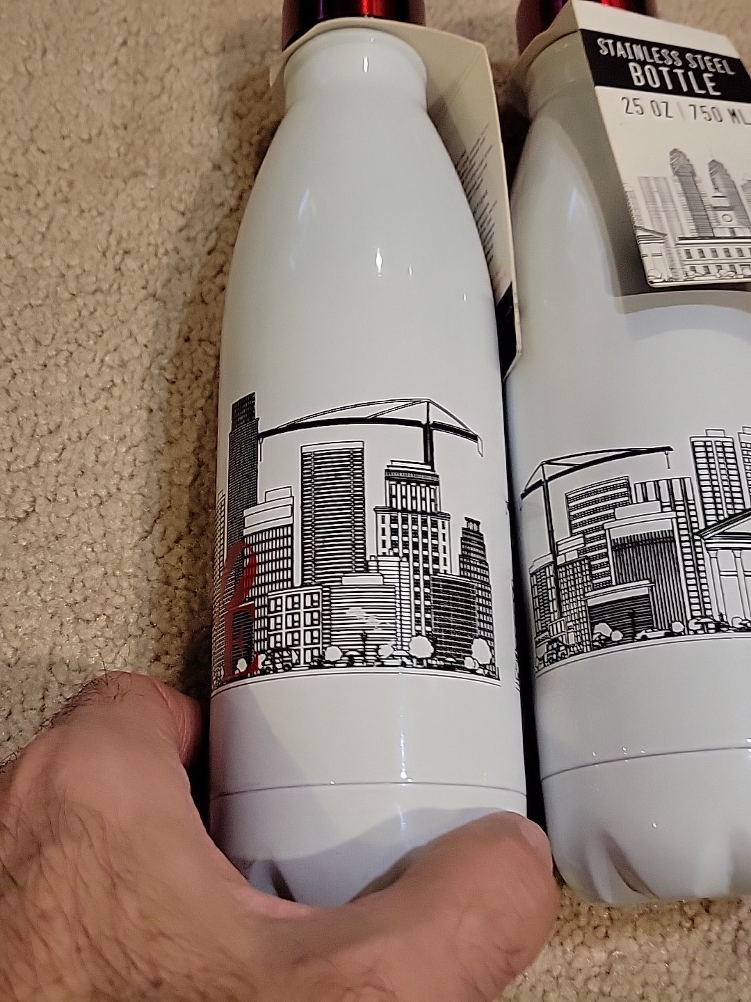 2 STAINLESS STEEL 25 OZ SKYLINE BOTTLES