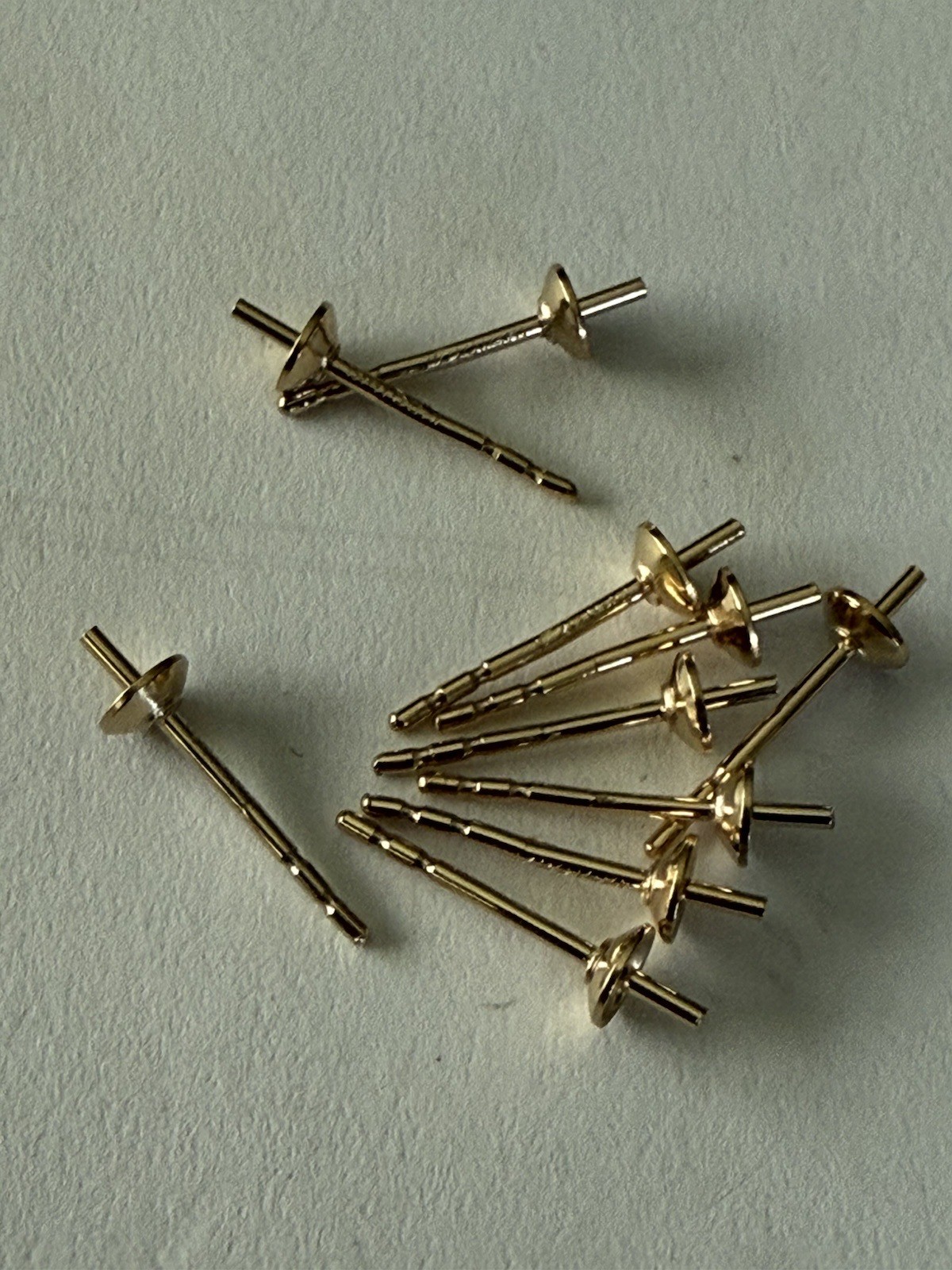 3mm pearl cup with peg and post earing 14kt gold filled 5prs