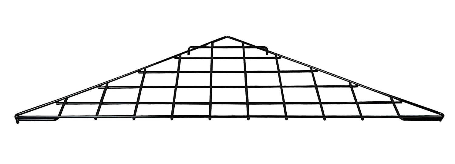 Wire Grid Corner Shelves Set of 3 Shelf Triangle Slat Grid Black 24" x 24 x 32"