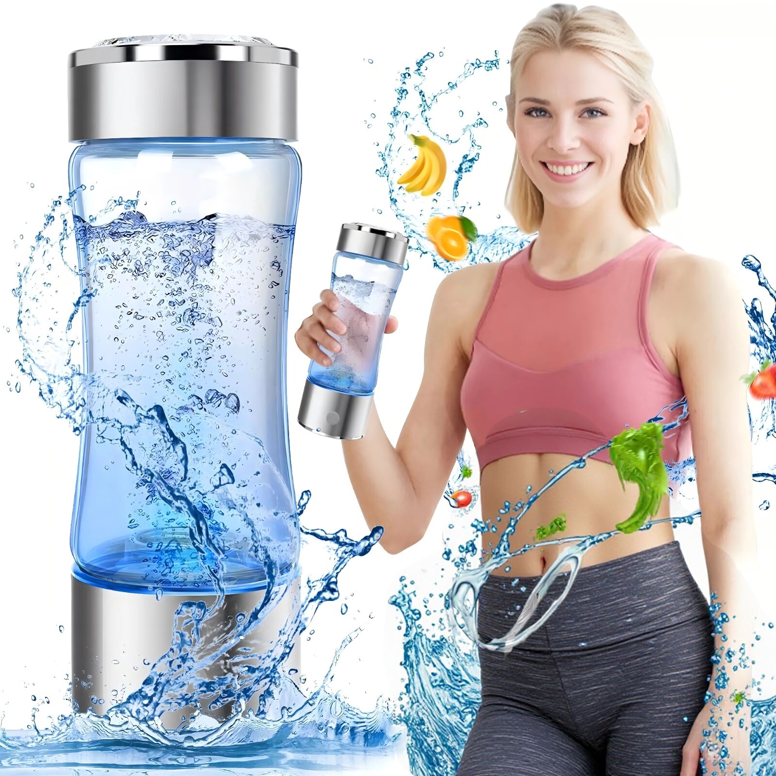 Hydrogen Water Bottle Generator with SPE PEM Technology, 3Min Quick Electrolysis